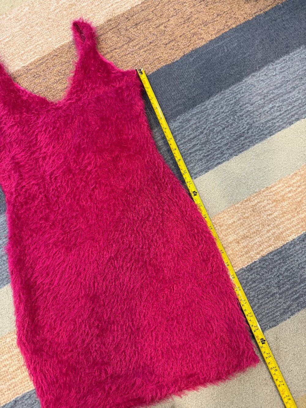 CEFIAN Fuchsia Fuzzy Eyelash Knit Bodycon Mini Dress Size L - Picture 13 of 15